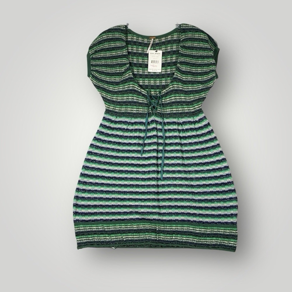Free‎ People Anthropologie Multi Pattern Knitted Dress Tunic Small Wool Blend